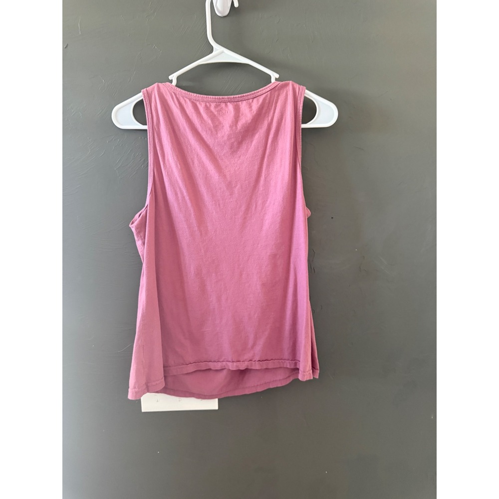 ana 2010s Pink Sequin V-Neck Cotton Tank Top Sleeveless Shirt‎ Large - Picture 8 of 8